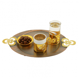 Antik Sarı Çintemani Kahve Set