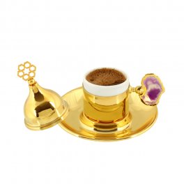 Seljukian Gold Agate Stone Coffee Cup