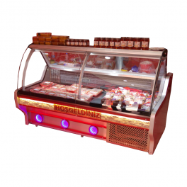 Led Lighted and  Natural Stone Butcher Cabinet