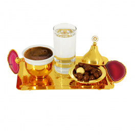 Gold Agate Stone Single Coffee Presentation